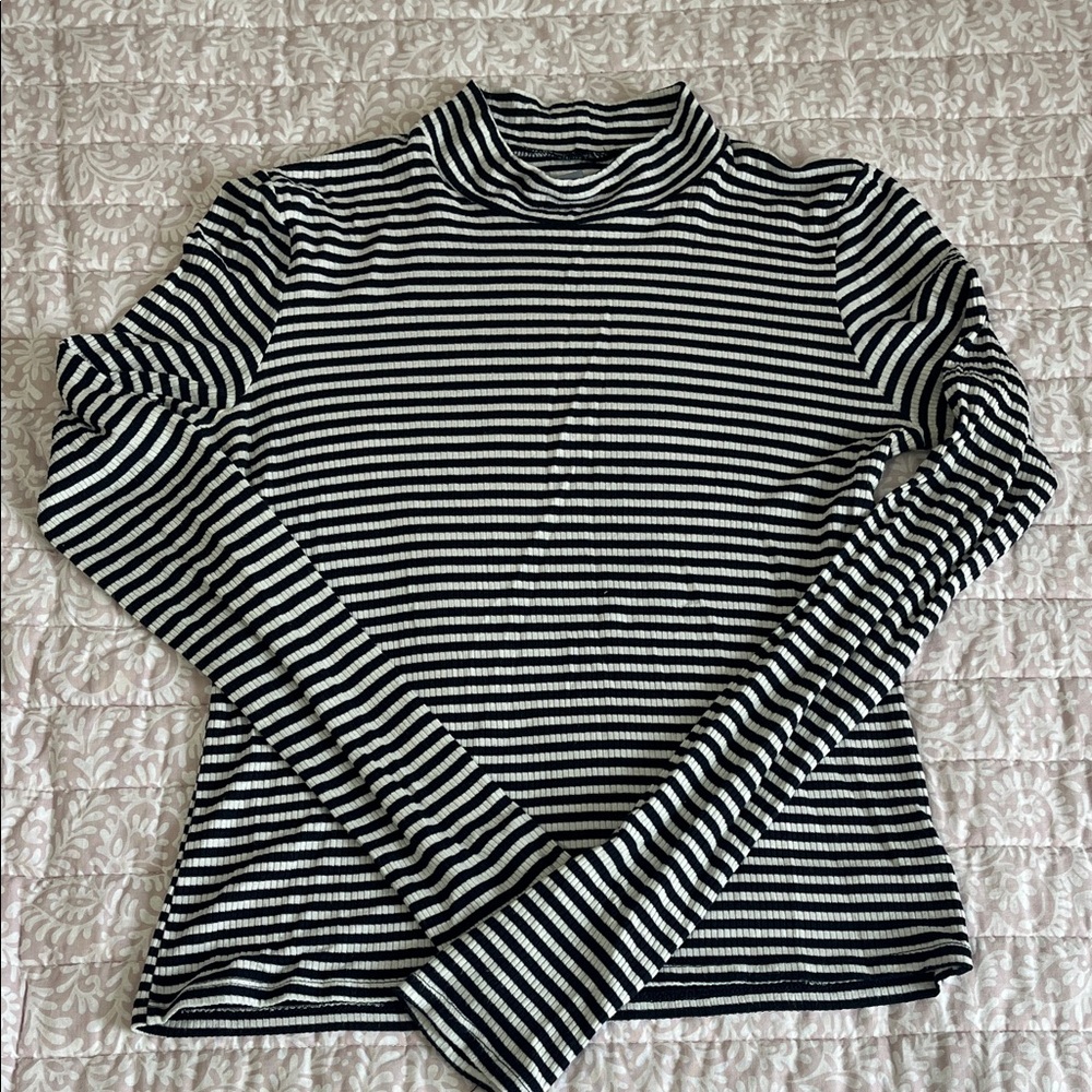 Aerie Striped Mock Neck Long Sleeve